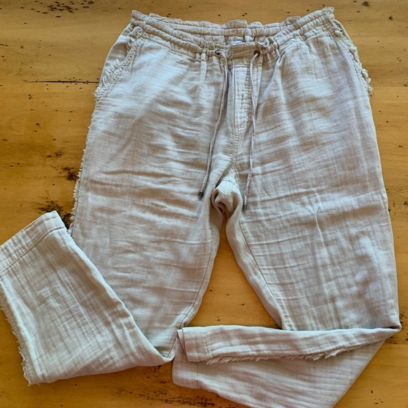 Fringe Khaki Linen Pants (M) - Picture 1 of 3